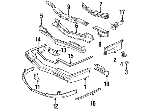 1993 Cadillac DeVille Air Deflector Diagram for 25533396