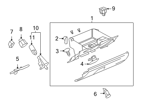 2007 Cadillac XLR Glove Box Diagram