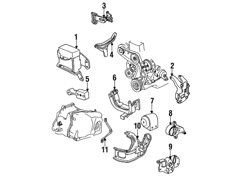 1992 Chevy Corsica Engine & Trans Mounting Diagram 2 - Thumbnail
