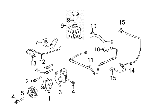 2009 Pontiac G8 Power Steering Pump Diagram for 92267876