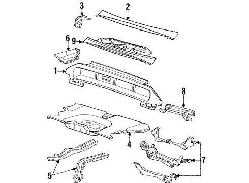 1996 Oldsmobile LSS Rear Body Panel Diagram for 25650791