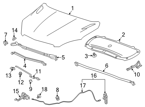 2016 Buick Encore Hood & Components Diagram