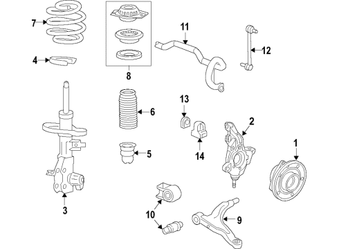 2023 Cadillac XT4 Coil Spring, Front Diagram for 84417045