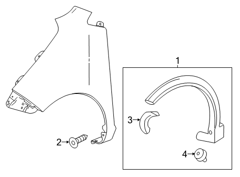 2022 Chevy Spark Exterior Trim - Fender Diagram
