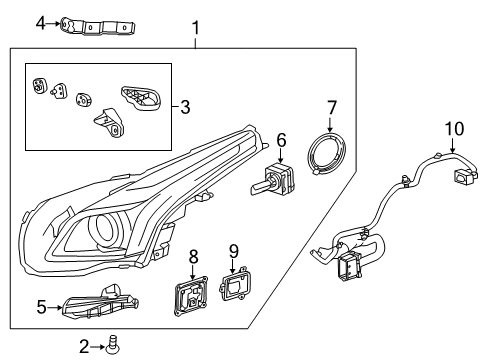 2016 Cadillac CTS Headlamps, Headlamp Washers/Wipers Diagram
