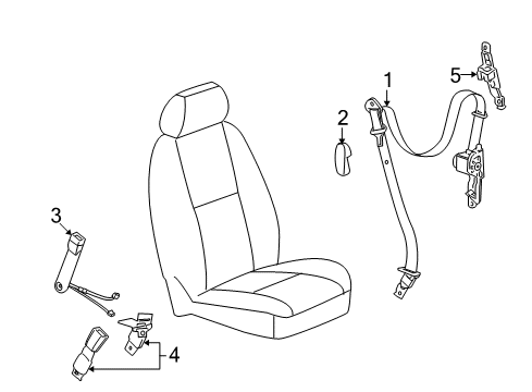 2012 GMC Yukon Front Seat Belts Diagram