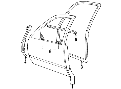 1998 Cadillac DeVille Front Door Diagram