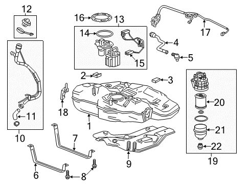 2017 Chevy Cruze Fuel Cap, Green Diagram for 23288713