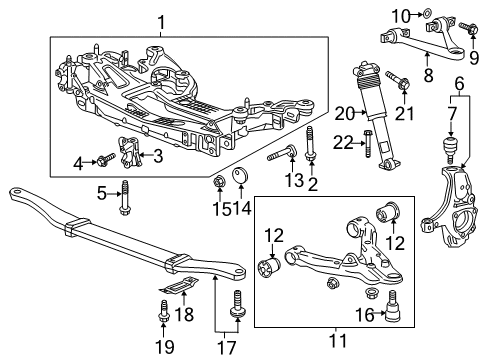 2015 Chevy Corvette Lower Control Arm, Passenger Side Diagram for 23490422