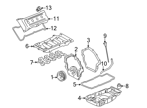 2005 Pontiac Bonneville Engine Parts & Mounts, Timing, Lubrication System Diagram 2 - Thumbnail