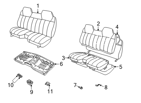 2000 GMC Sonoma Front Seat Components Diagram 2 - Thumbnail
