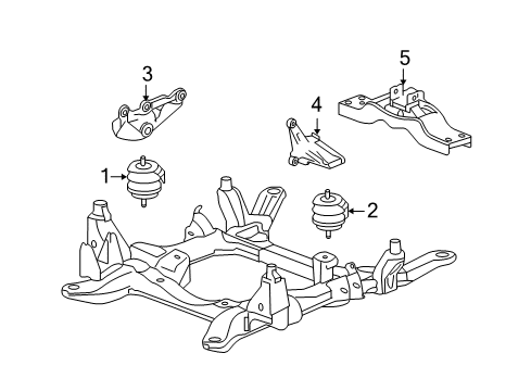 2005 Cadillac STS Engine & Trans Mounting Diagram