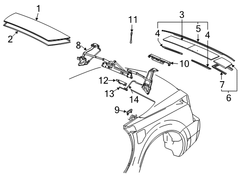 2007 Cadillac XLR Convertible Top Diagram
