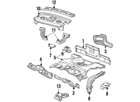 1998 Oldsmobile Achieva Rear Body Panel Diagram for 22541444