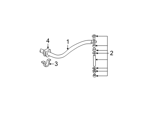 2006 Chevy Suburban 2500 Stabilizer Bar & Components - Front Diagram