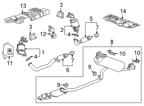 2018 Cadillac XT5 Exhaust Components Diagram