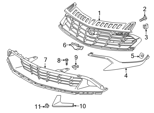2023 Chevy Camaro Grille & Components Diagram 3 - Thumbnail