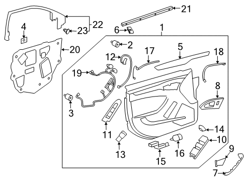 2014 Cadillac CTS Window Switch, Driver Side Diagram for 22810052