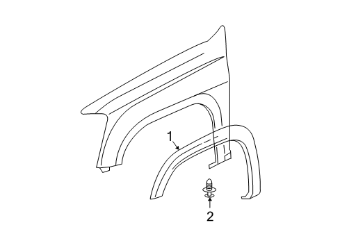 2011 GMC Canyon Exterior Trim - Fender Diagram