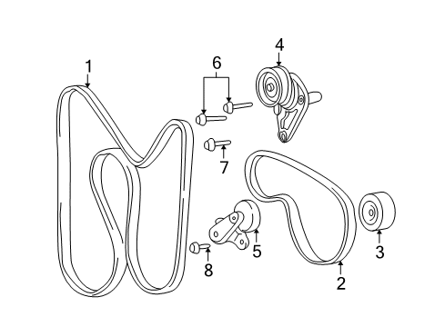 2004 Cadillac Escalade EXT Belts & Pulleys Diagram