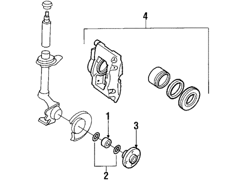 1990 Pontiac LeMans Caliper, Passenger Side Diagram for 3494115