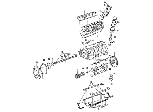1989 Chevy C1500 Push Rods Diagram for 14095256