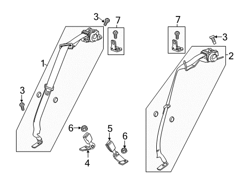 2015 Cadillac CTS Child Seat Bracket Diagram for 22847112