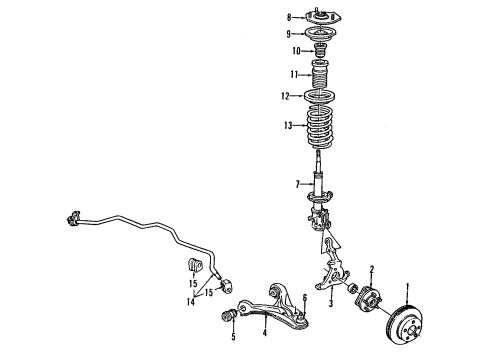 1993 Pontiac Trans Sport Strut, Front Diagram for 22064703