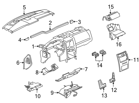 2007 Cadillac XLR Instrument Panel Diagram