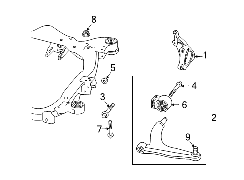 Nut, Steering Knuckle Upper Control Arm Diagram for 11609282