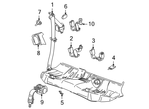 2000 Saturn LW2 Seat Belt Diagram