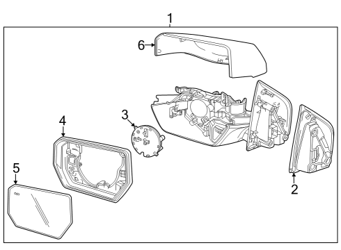 2023 Chevy Colorado Mirror Assembly, Black, Rear Passenger Side Diagram for 85647674