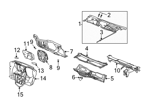 2005 Saturn Vue Cowl Diagram