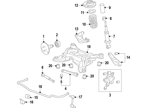 2014 Chevy Caprice Crossmember Bushing Diagram for 92457827
