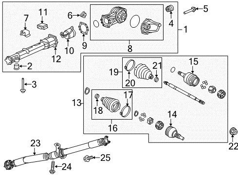 2012 Chevy Traverse Axle & Differential - Rear Diagram