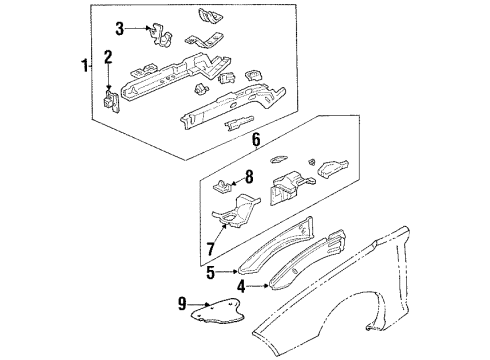 1997 Pontiac Firebird Front Panel Bracket Diagram for 10275277