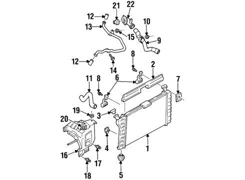 1997 Chevy Monte Carlo Radiator & Components Diagram 2 - Thumbnail