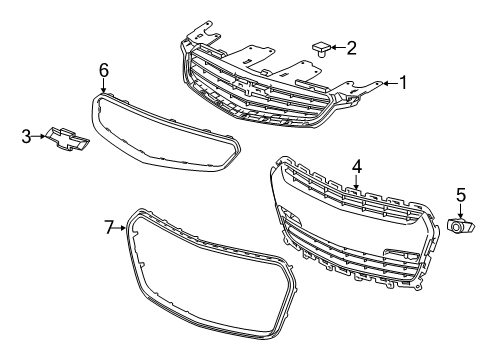 2014 Chevy SS Grille & Components Diagram