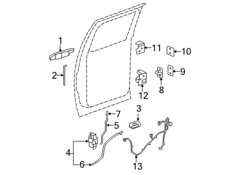 2012 GMC Sierra 1500 Rear Door Diagram 7 - Thumbnail