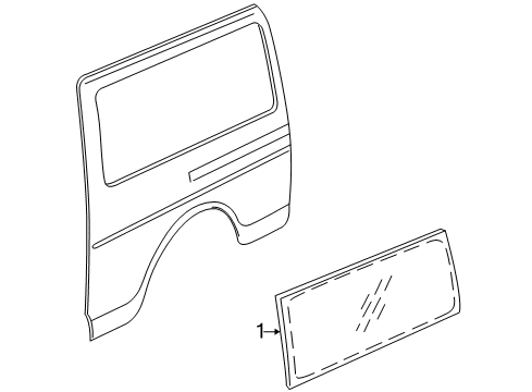 2021 Chevy Express 2500 Glass - Side Panel Diagram 2 - Thumbnail