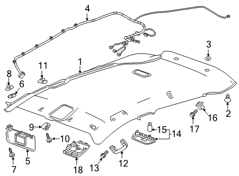 2019 Chevy Bolt EV Interior Trim - Roof Diagram