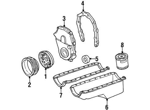 1996 GMC C2500 Suburban Engine Parts & Mounts, Timing, Lubrication System Diagram 6 - Thumbnail