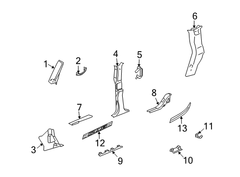 2004 Hummer H2 Handle, Passenger Side Diagram for 21998341