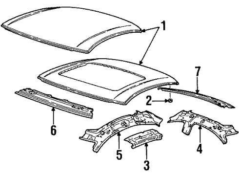 2002 Saturn SC1 Roof & Components Diagram