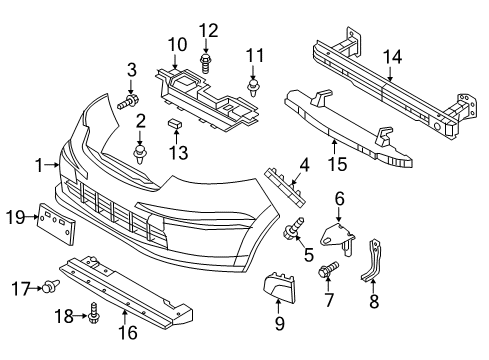 2016 Chevy City Express Front Bumper Diagram