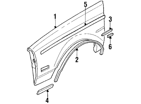 1985 Buick Regal Fender & Components Diagram