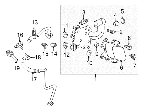 2010 Cadillac CTS Oil Cooler Assembly Diagram for 12606576