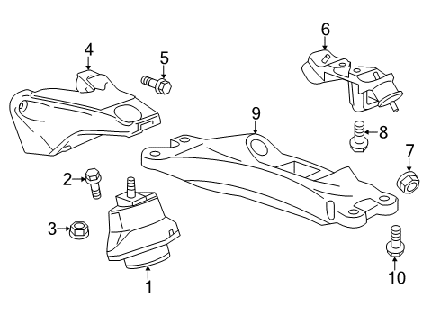 2016 Cadillac CTS Engine & Trans Mounting Diagram 3 - Thumbnail