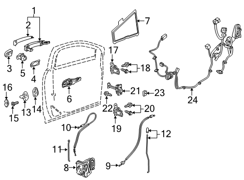 2020 GMC Acadia Front Door - Lock & Hardware Diagram