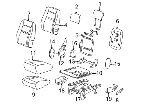 2006 Pontiac Montana Seat Hinge Diagram for 89043162